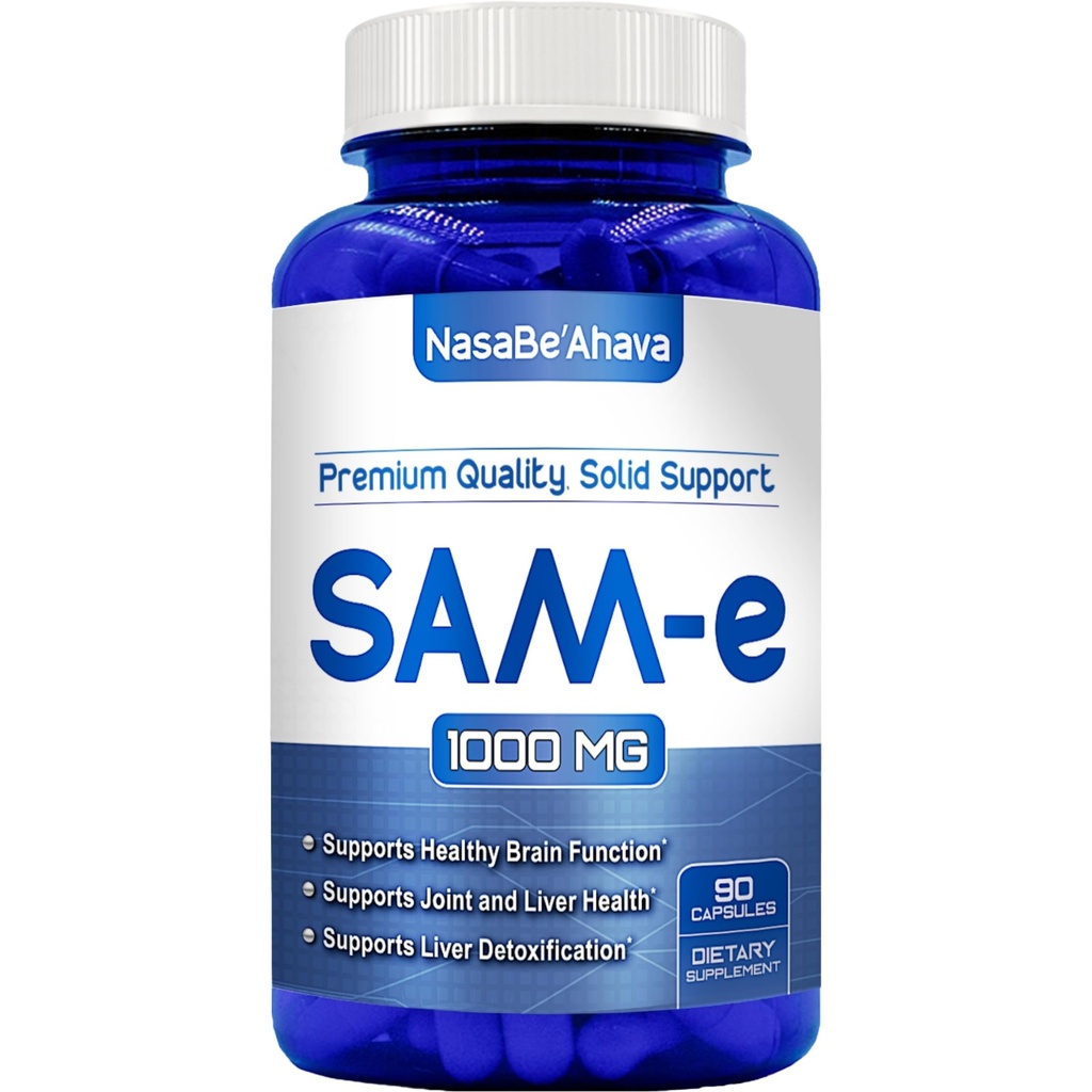 Extra Strength SAM-e Supplement | Same S-Adenosyl-L-Methionine 1000mg per Serving for Bone and Mood Support Supplement | Made in the USA Non-GMO and Gluten Free (45 Day Supply) (Single)