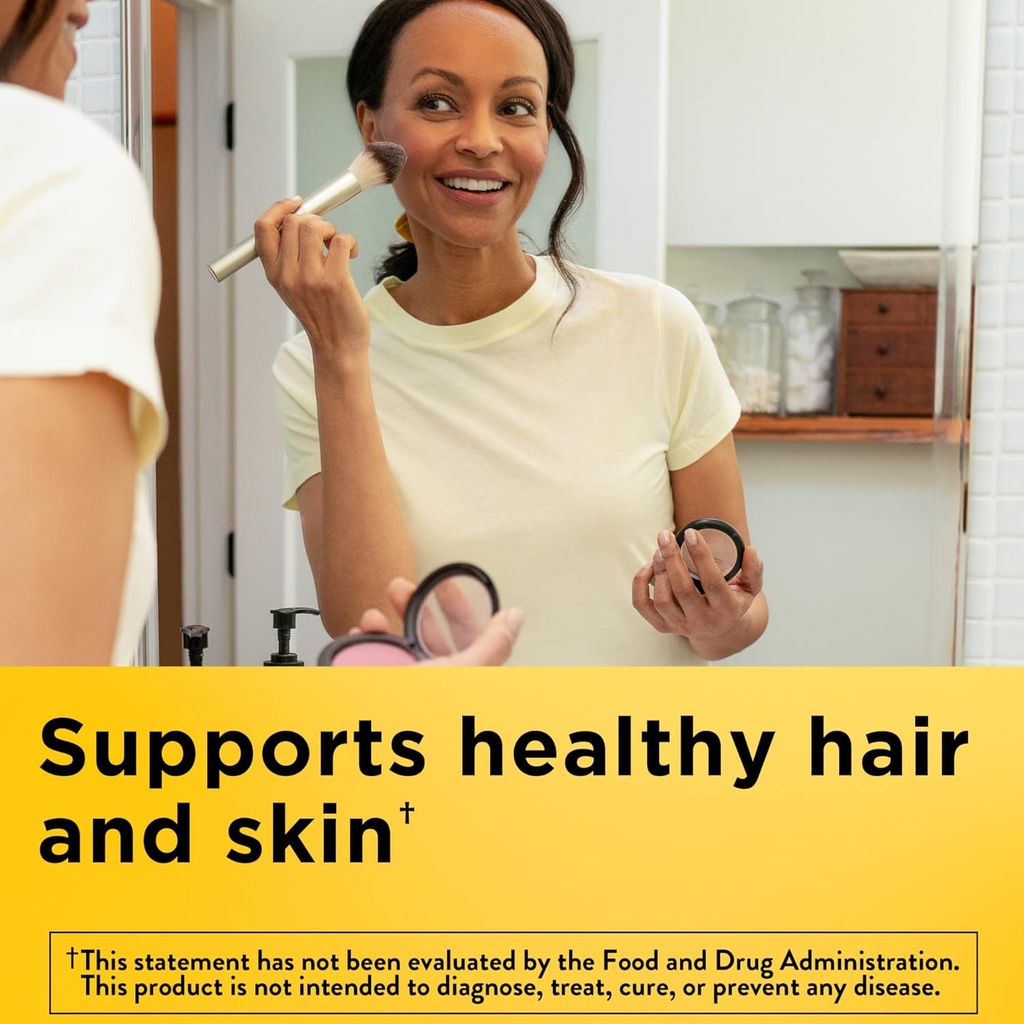 Nature Made Biotin 1000 mcg, complément alimentaire soutient cheveux et peau sains, 120 softgels, 120 jours d'approvisionnement (paquet de 2)