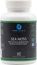 La mousse de mer avec la racine de mousse d'Irlande Bladderwrack et le poivre noir - Nutrients-Rich Superfood pour Immune, digestif, articulaire, santé de la peau - Vegan, non-OGM - 60 gélules de mousse d'Irlande, Fabriqué aux États-Unis