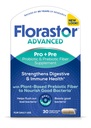 Florastor Advanced Pro+Pre Supplément probiotique et prébiotique quotidien pour les femmes et les hommes, stimule les bonnes bactéries, Saccharomyces Boulardii CNCM I-745 (30 capsules) (paquet de 1)
