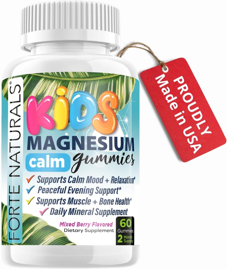 Enfants Magnésium Calme Gummies pour dormir, pour coucher, 60 Suppléments de comte fabriqués aux États-Unis