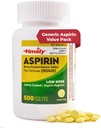 Aspirine à faible dose en temps opportun 81mg pour les adultes - soulagement de la douleur pour les mineurs et réducteur de fièvre - comparé à l'ingrédient actif dans Bayer - Aspirine enrobée entérique à faible concentration - 500 comprimés