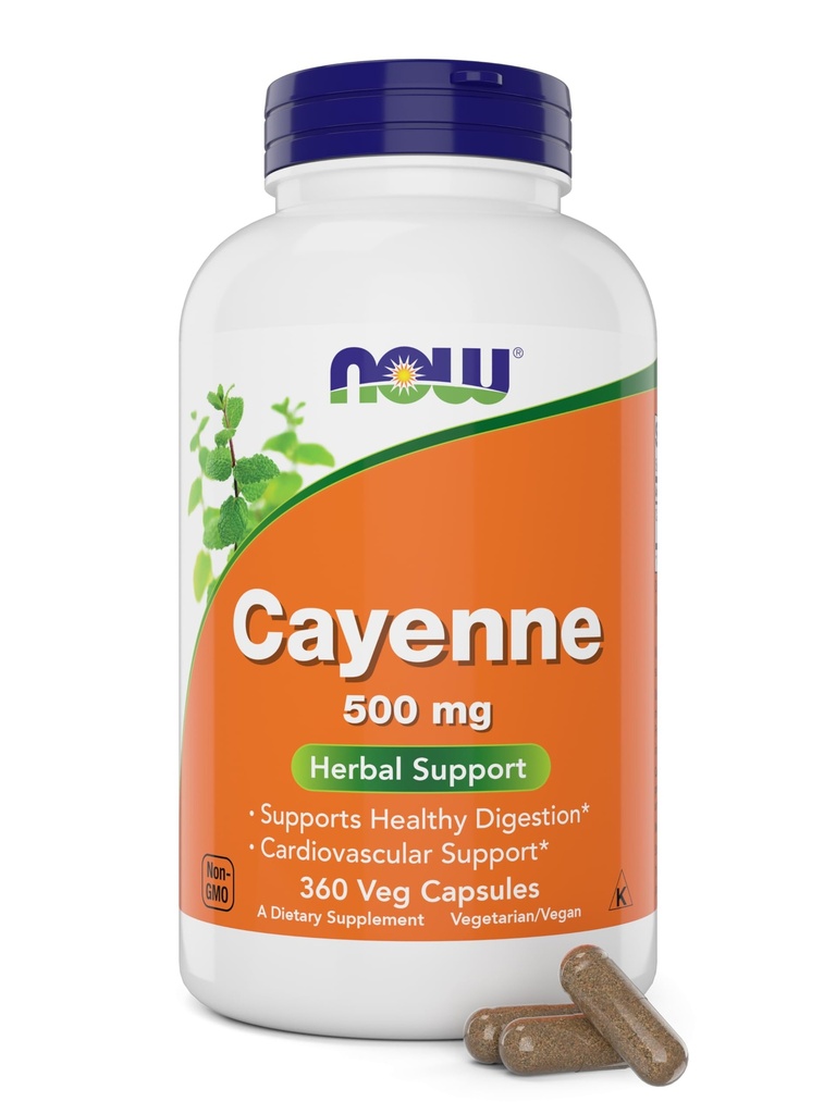 Maintenant Cayenne (Capsicum annuum) 500 mg, 360 gélules