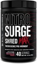 Usine Jacked Nitrosurge Shred Max Preworkout - Poudre de pré-entraînement thermogénique haute performance pour hommes et femmes - L Citrulline, acétyl L Carnitine, caféine biologique - 40 portions, pêche à la pastèque
