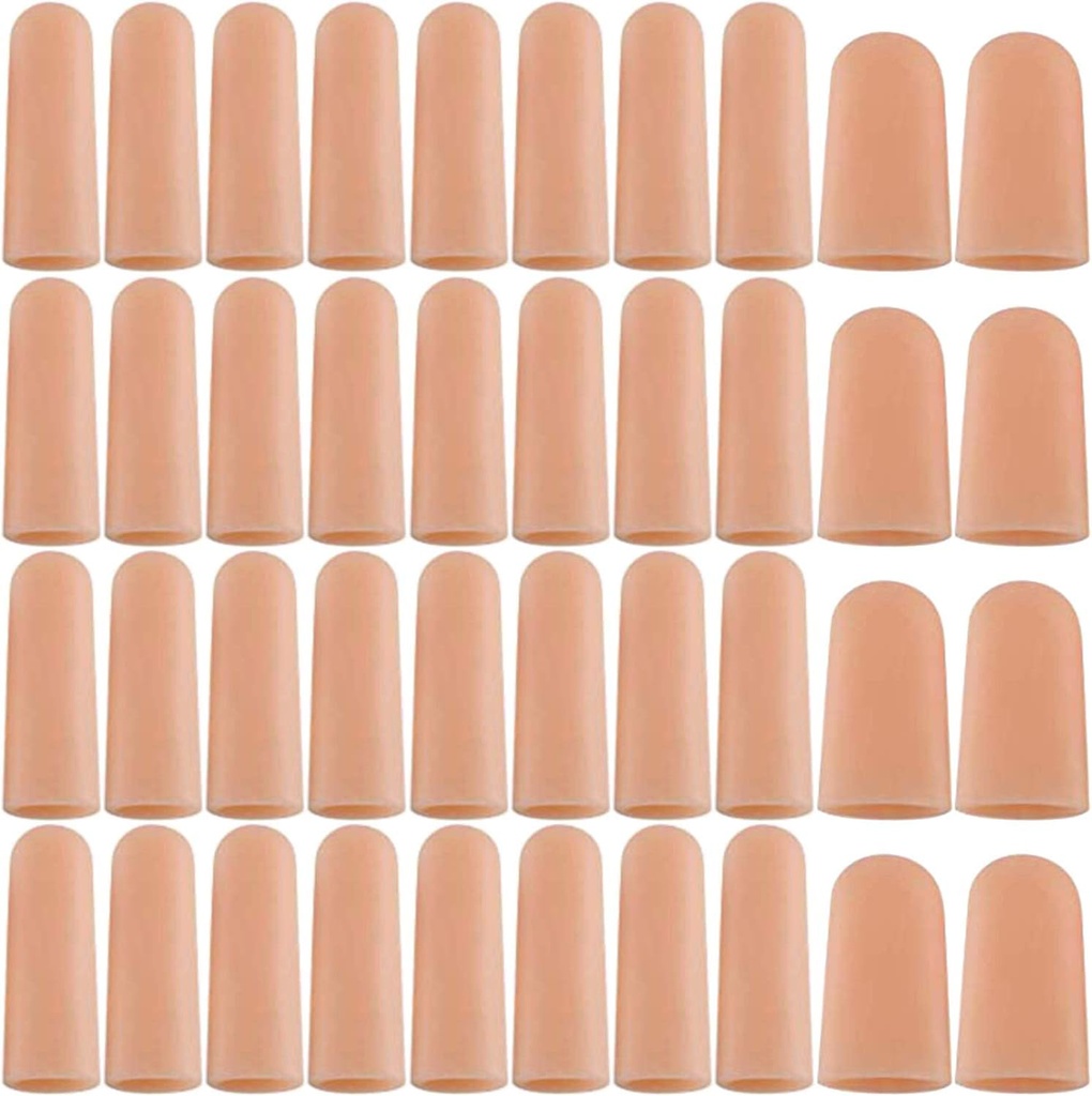 ANCIRS Gel Finger Support Gants Protecteur, Gel Finger Bottes/Covers - Différentes tailles Silicone Fingertips pour les mains Cracking, Eczema Peau (40pcs)