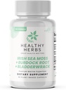 Herbes saines Wildcrafted Sea Moss Capsules $ 2280mg Avancé Ocean Greens Complexe Irish Sea Moss Superbe $ US-Fabriqué, végétalien, non-OGM, facile à avaler (60 capsules)