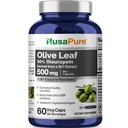 NusaPure Olive Leaf 50:1 Extrait, 500 mg Équivalent à 25 000mg - 50% Oleuropein Vegan/Végétarien - Super Résistance Pas d'huile 60 Capsules