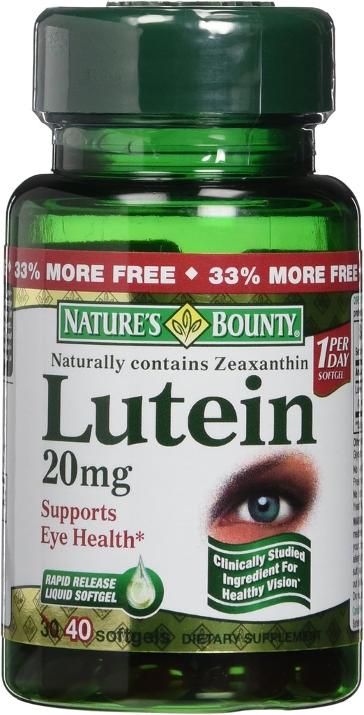 Bounty Lutein de la nature 20 mg 40 Softgels (paquet de 2)