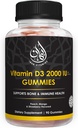 Vitamine halale D3 Gummées pour adultes, hommes et femmes $ 1000IU - 2000IU= Soutient la santé osseuse, immunitaire et cardiaque $ Végétarienne, non-OGM, sans gluten $ 45-90 portions