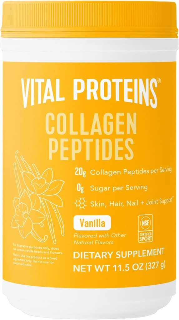 Vital Protéines Collagène Peptides Poudre Vanille - Supporte les cheveux, la peau, les ongles, les os, les articulations, la poudre pour les femmes