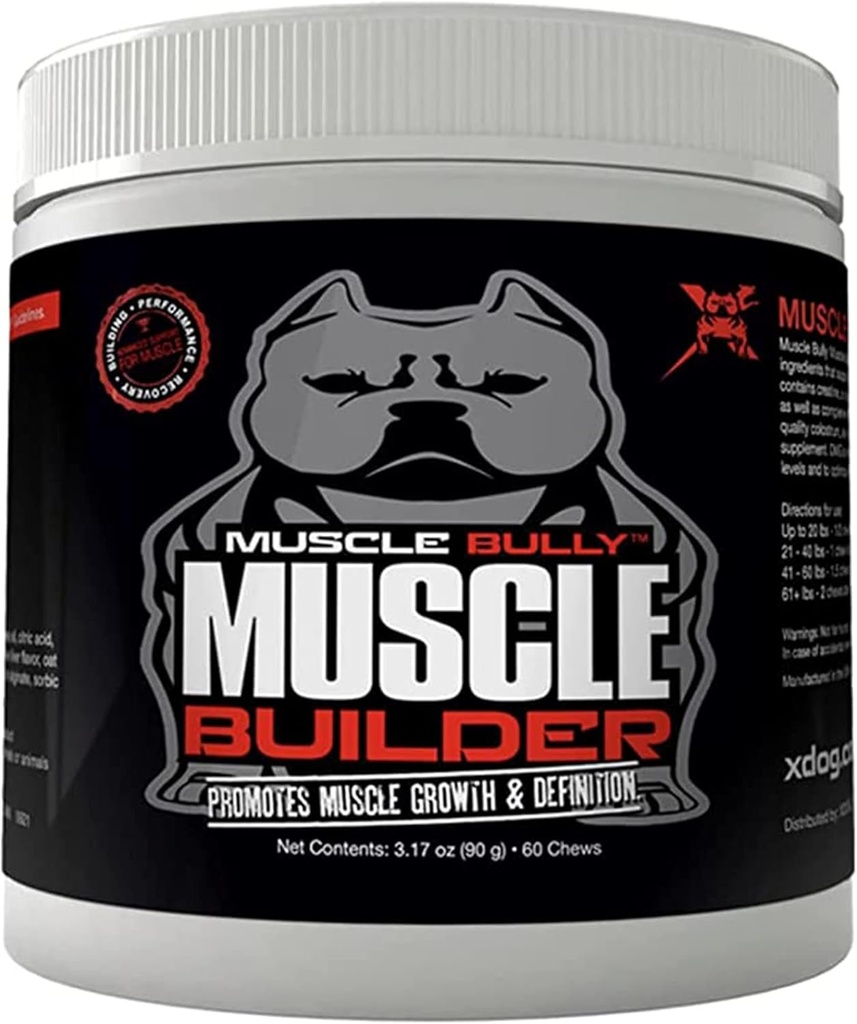 Constructeur de muscles pour chiens - Combine des ingrédients de construction musculaire éprouvés cliniquement qui soutiennent la croissance musculaire, la taille, la définition et l'endurance. Ultimate Canine Muscle Building Supplément.