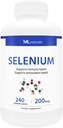 ML Naturals Sélénium 200mcg 240 Capsules végétales. Soutient la santé immunitaire, certifié NSF et conforme aux GMPc
