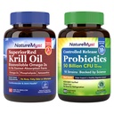 Huile de krill et probiotiques 50 milliards de fois, catégorie professionnelle, non-OGM, coeur, joint, fonction Gut et soutien immunitaire