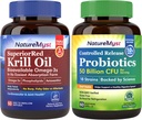 Krill Oil and Probiotics 50 Billion Bundle, Professional Grade, Non-GMO, Heart, Joint, Gut Function & Immune Support