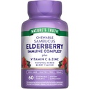 Nature's Truth Elderberry Immune Complex (en anglais seulement) 60 comprimés à croquer (en anglais seulement) Plus vitamine C & zinc (en anglais seulement)