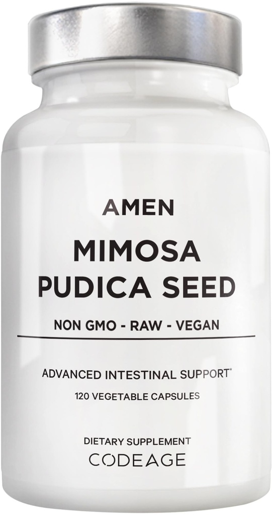 Amen Organic Mimosa Pudica Seeds Capsules, 2 Month Supply, Vegan Mimosa Pudica Seed Plant Supplement - Mimosine Sensitive Plant Pills - Fat Soluble Dietary Supplement - Non-GMO & Vegan - 120 Capsules