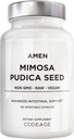 Amen Organic Mimosa Pudica Seeds Capsules, 2 mois d'approvisionnement, Vegan Mimosa Pudica Seed Plant Supplement - Mimosine Sensitive Plant Pills - Fat Soluble Dietary Supplement - Non-OGM & Vegan - 120 Capsules