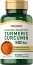 Curcumine de curcumine de curcuma de pierre piquante avec poivre noir 500mg.120 Capsules.