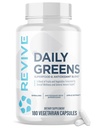 Revive MD Daily Greens Supplément pour les hommes et les femmes - Superfood & Antioxydant Blend avec/enzymes digestives, prébiotiques et probiotiques pour le soutien immunitaire, la santé digestive et Gut - 180 capsules (60 portions)