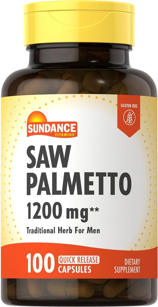 Sundance Vitamines Saw Palmetto 1200 mg - 100 Capsules, boîte de 2