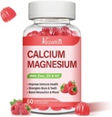 Gommies de zinc de magnésium de calcium avec vitamine D3 et K2, haute absorption de magnésium Glycinate de potassium pour l'humeur immune et calme, parfum de framboise 60 Gommies