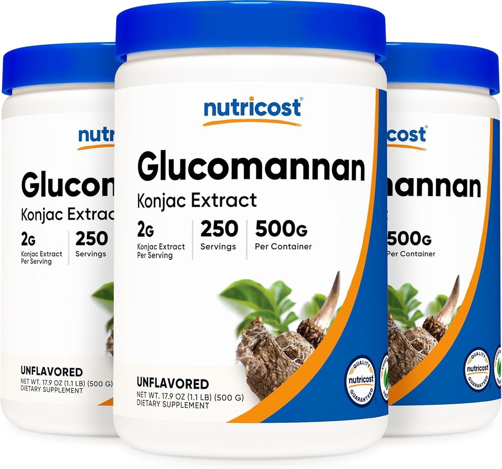 Nutricost Glucomannan Powder 500G (3 Bottles)