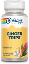 SOLARAY Ginger Voyages Aide Voyages Extract de racine , Soutien digestif sain avec/Honey, Stevia & Molasses , 60 Chewables