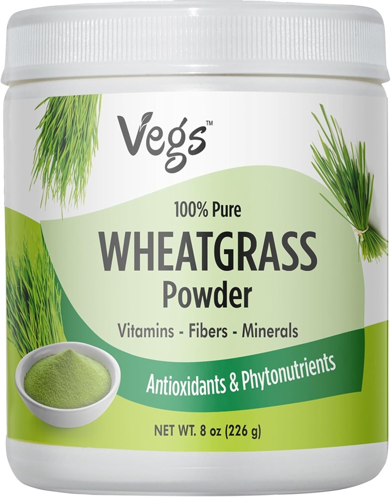 Jus de poudre d'herbe à blé - Poudre de super-aliments de Greens bio - Soutien Immunité, santé digestive - Blé à base de smoothies, jus, cuisson - 8 Oz