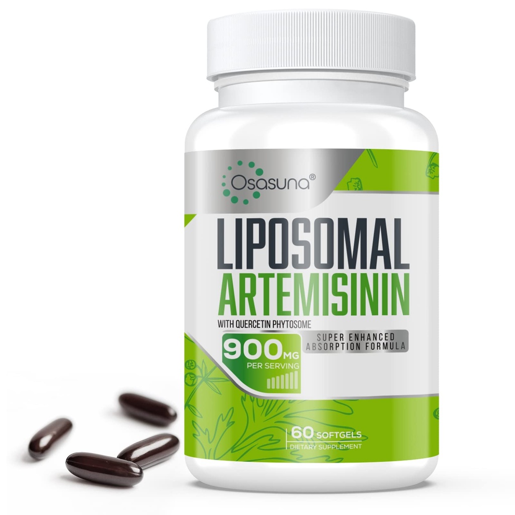 900 mg Liposomal Artemisinin for Maximum Absorption, Sweet Wormwood Extract(Artemisia Annua) with Quercetin Phytosome 200 mg, 60 Softgels - 2 Months Supply