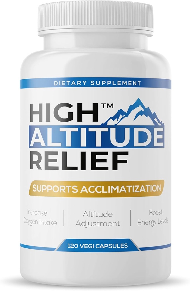 High Altitude Relief (120 ct.) - Le premier produit du Colorado pour la prévention de la maladie d'altitude, réduire les effets de la haute altitude, s'arrête en 2-3 jours, fabriqué aux États-Unis