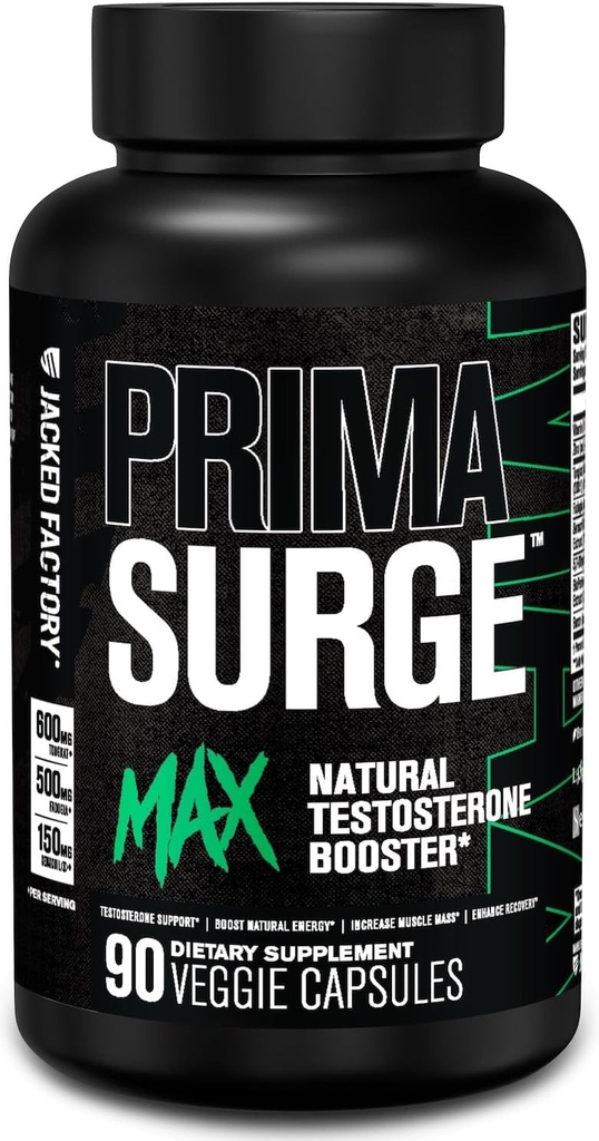 Booster de testostérone Max pour hommes - Supplément de testostérone naturelle avec Tongkat Ali, Fadogia Agrestis & Sensoril Ashwagandha - Booster de test pour la masse musculaire - 90 Comte