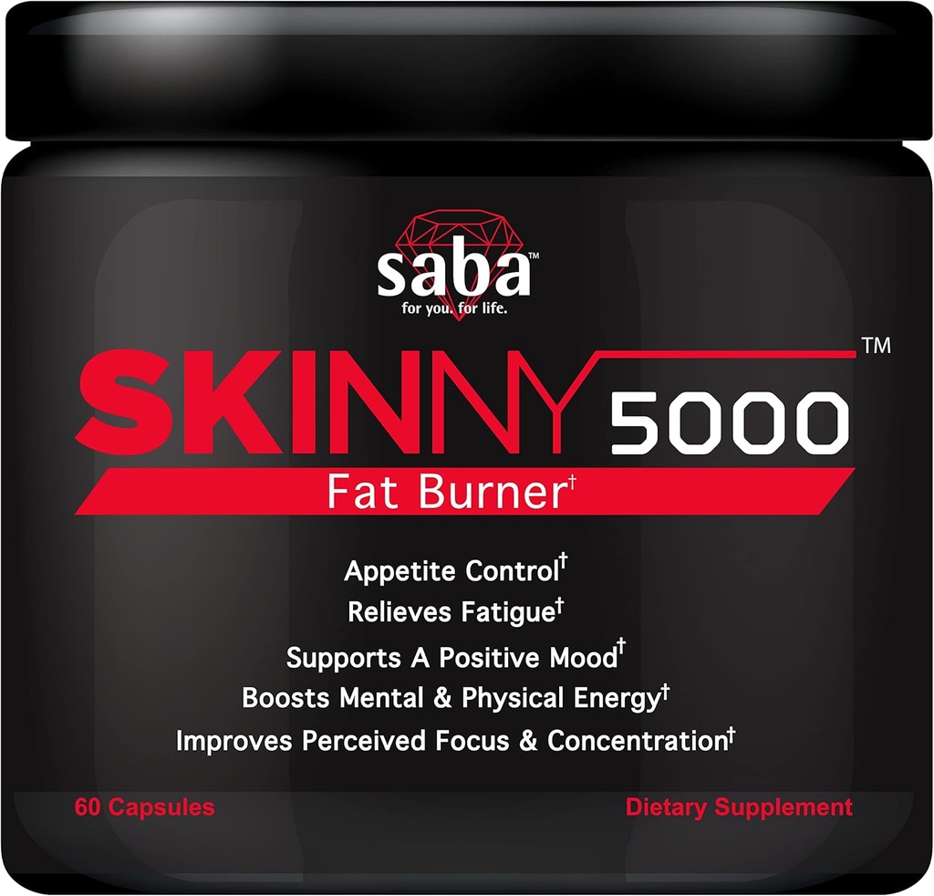 Saba Skinny 5000 - Perte de poids - Contrôle de la perte d'appétit - Énergie sans jitter- Focus -60 capsules