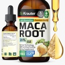 BIO KRAUTER gouttes liquides de racine de maca - Teinture de racine de maca - Vegan, sucre et sans alcool extrait 2 Fl.Oz.