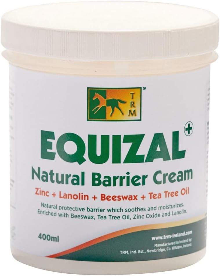 TRM Equizal Apaisant Crème de la peau de barrière d'équine pour chevaux. Protection naturelle, soin des plaies et hydratation avec cire d'abeille et oxyde de zinc - 13,5 fl oz (400 ml) - 13,5 fl oz