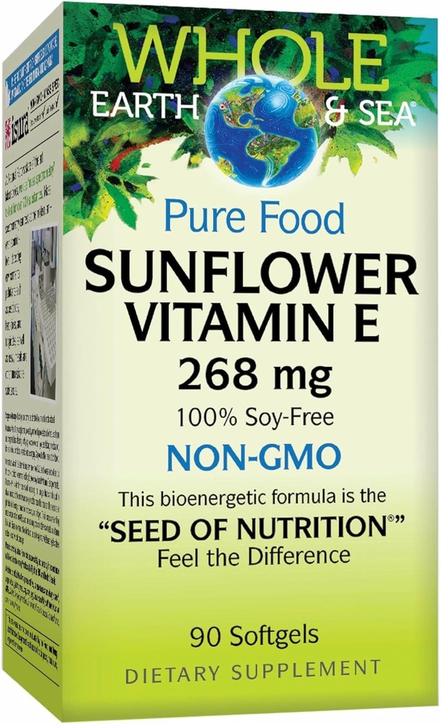 Whole Earth & Sea from Natural Factors, Sunflower Vitamin E, Whole Food Supplement