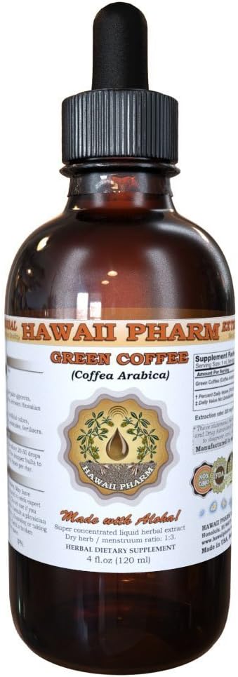 Extrait liquide de café vert, café vert (Coffea Arabica) poudre de haricots supplément de teinture 4 oz