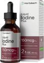 Horbäach Iodine gouttes liquides de 2 fl oz de 150 mcg de l'iode et de l'iodure de potassium Teinture liquide de Végétarien, Non-OGM, Supplément sans gluten