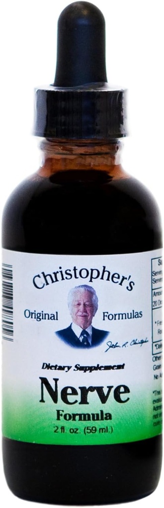 Formules originales de Christopher Nerve Formula, supplément naturel à base de plantes, 2 oz