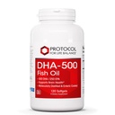 PROTOCOLE POUR LA BALANCE VIE DHA-500 - DHA 500mg & EPA 250mg - Supplément huile de poisson - Santé du cerveau et soutien - Digestion facile - Non-OGM et Halal - 120 Softgels