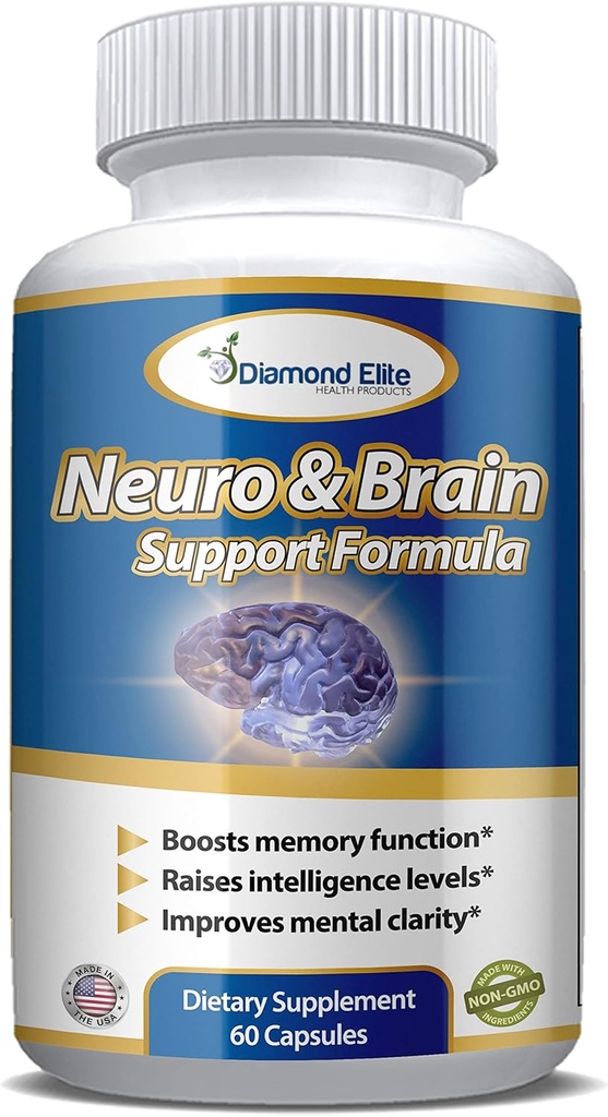 Neuro & Crain Care, Supplément Cerveau Extra Force pour Mémoire, Focus, & Clarity - Boosts Mémoire Fonction, Intelligence Niveaux & Focus, Supplément Santé Cerveau Premium pour Hommes & Femmes, 60 Capsules