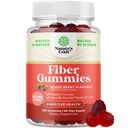 Gommies de fibre pour adultes - Supplément de racine de chicorée avec soutien prébiotique pour la santé gustative et digestive - Capsules de digestion soluble pour la régulation de l'estomac et l'aide immunitaire - Sans sucre et végétalien - 120 Compte