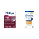 Phillips' Colon Health Daily Probiotic Capsules, 4-en-1 Symptom Defense & Citracal Lent Release 1200, 1200 mg Citrate de calcium et mélange de carbonate de calcium