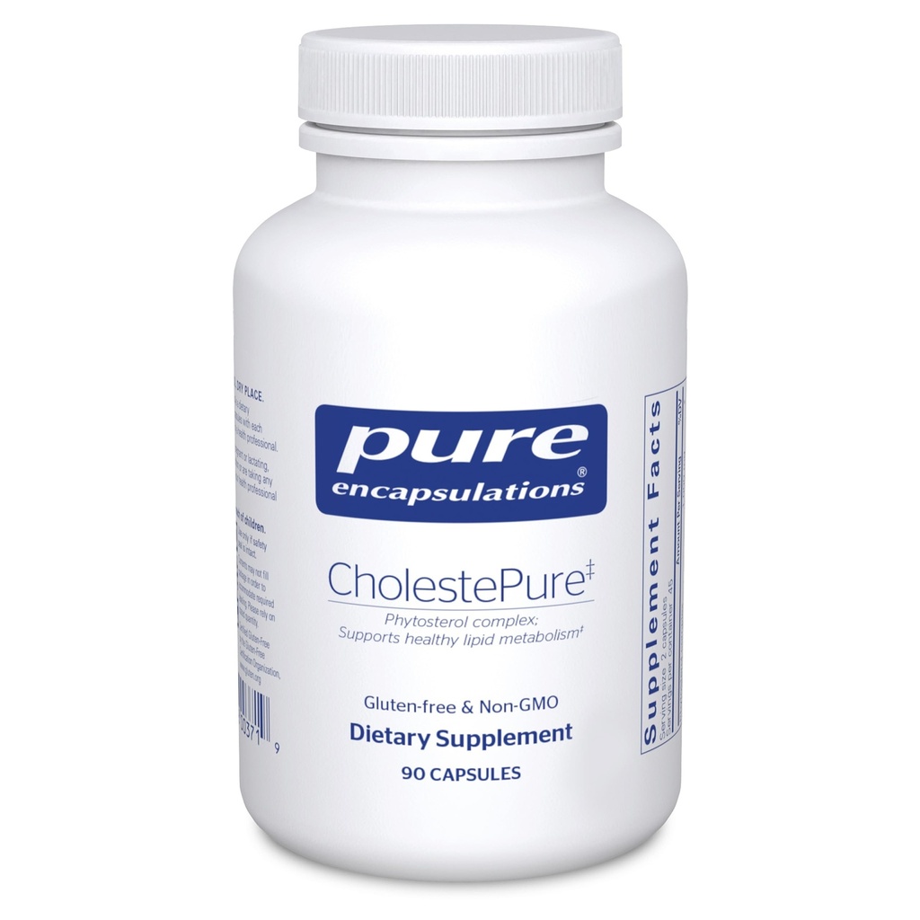 Encapsulations pures CholestePure. Supplément pour soutenir la santé cardio-vasculaire, la fonction enzymatique et le métabolisme lipidique.