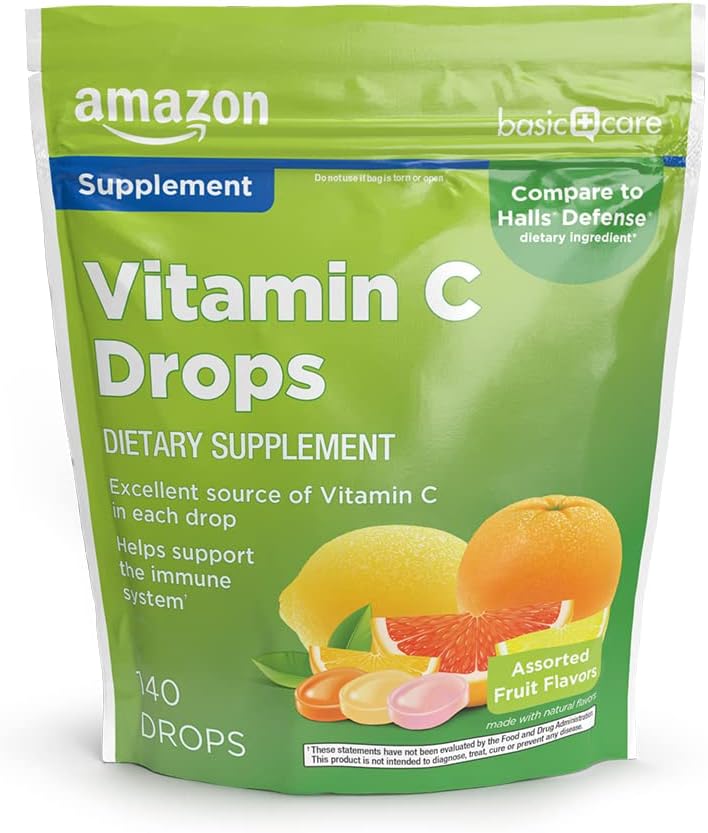 Soins de base Vitamine C Supplément gouttes, citron, orange et pamplemousse, 140 nombre (précédemment santé saine)