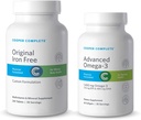 Cooper Complete - Original Multivitamin Iron Free and Advanced Omega-3 - Daily Multivitamin and Mineral Supplement Plus Fish Oil Supplement - 30 Day Supply
