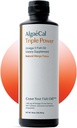 ALGAECAL Triple Power 1200mg EPA & DHA Omega 3 supplément huile de poisson, soutien cerveau, coeur, peau et os, goût de mangue d'émulsion liquide, Burp-moins, sans sucre, fabriqué aux États-Unis