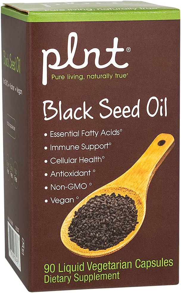 capsules d'huile de graines noires (90 capsules de légumes liquides)