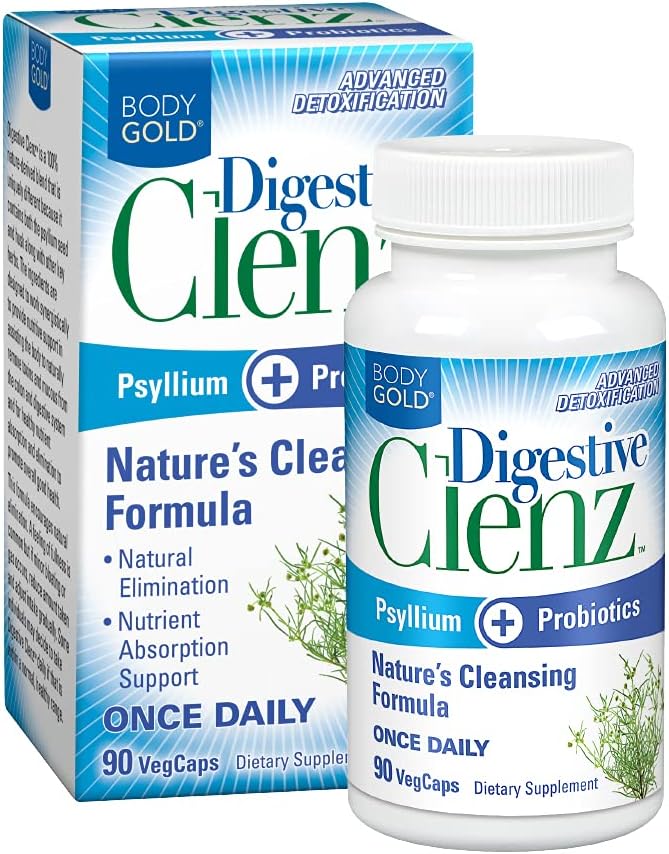Corps Gold Clenz Digestive , Détoxification saine, élimination et soutien à l'absorption des nutriments , 30 portions, 90 VegCaps