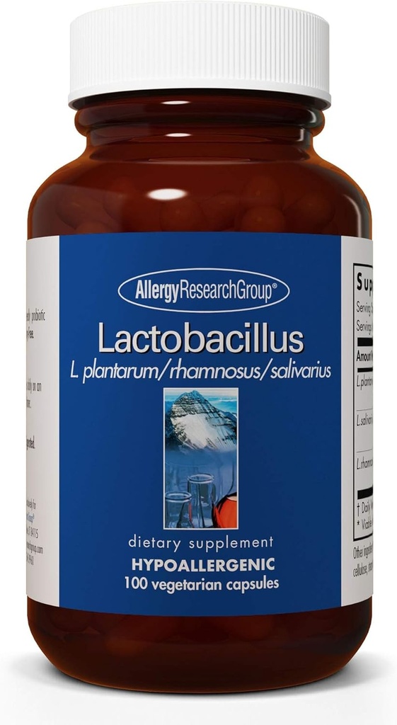 Allergy Research Group Lactobacillus Supplement - Probiotiques pour les hommes et les femmes, santé digestive, santé gustative, capsules végétariennes - 100 Compte