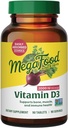 Megafood Vitamine D3 2000 UI (50 mcg) - Suppléments de vitamine D avec nourriture réelle, soutien immunitaire, soutient les os, les dents et les muscles, végétarien, certifié non-OGM, casher – 90 comprimés, 90 portions
